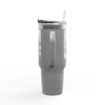40oz Insulated Travel Mug with Bald Eagle Photo — Outdoor, Patriotic Wildlife Tumbler