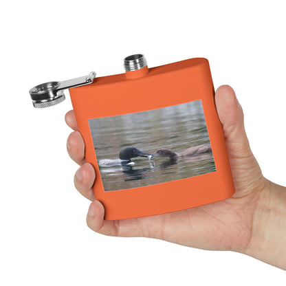 6oz Stainless Steel Flask — Duck Pair Wildlife Photo Hip Flask (Nature Lover Gift)