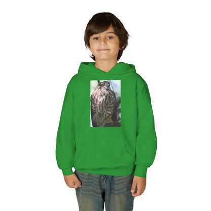 Youth Owl Hoodie – Photoreal Hawk Owl Print Kids' Hooded Sweatshirt