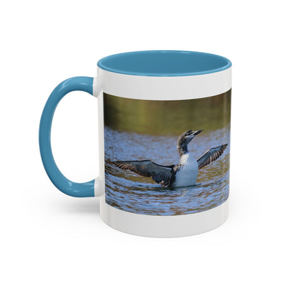 Loons in Flight Accent Coffee Mug — Wildlife Bird Photography Drinkware