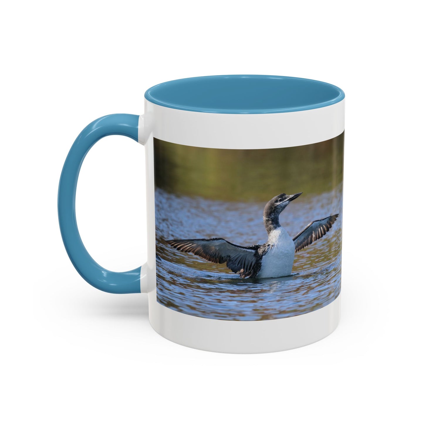 Loons in Flight Accent Coffee Mug — Wildlife Bird Photography Drinkware