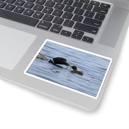 Common Loon & Chick Kiss-Cut Sticker — Nature Wildlife Decal