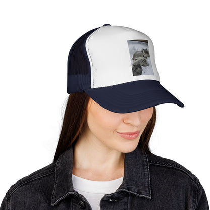 Wolf Pack Trucker Cap — Cozy Snow Wildlife Photo Hat