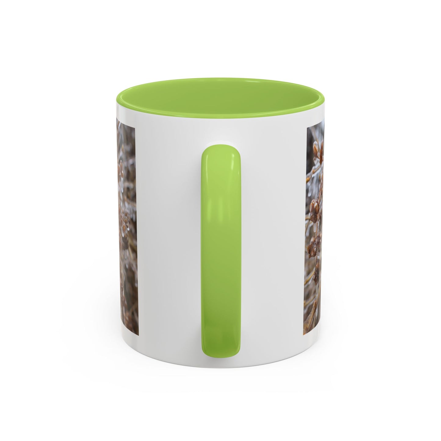 Ice-Coated Berries Accent Coffee Mug (11/15 oz) — Winter Nature Photo