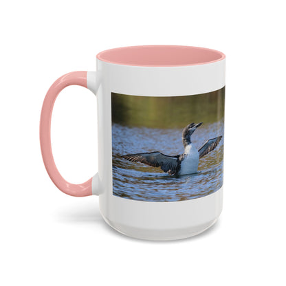Loons in Flight Accent Coffee Mug — Wildlife Bird Photography Drinkware