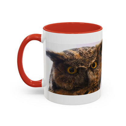 Owl Accent Coffee Mug – Realistic Great Horned Owl Photo (11/15 oz)