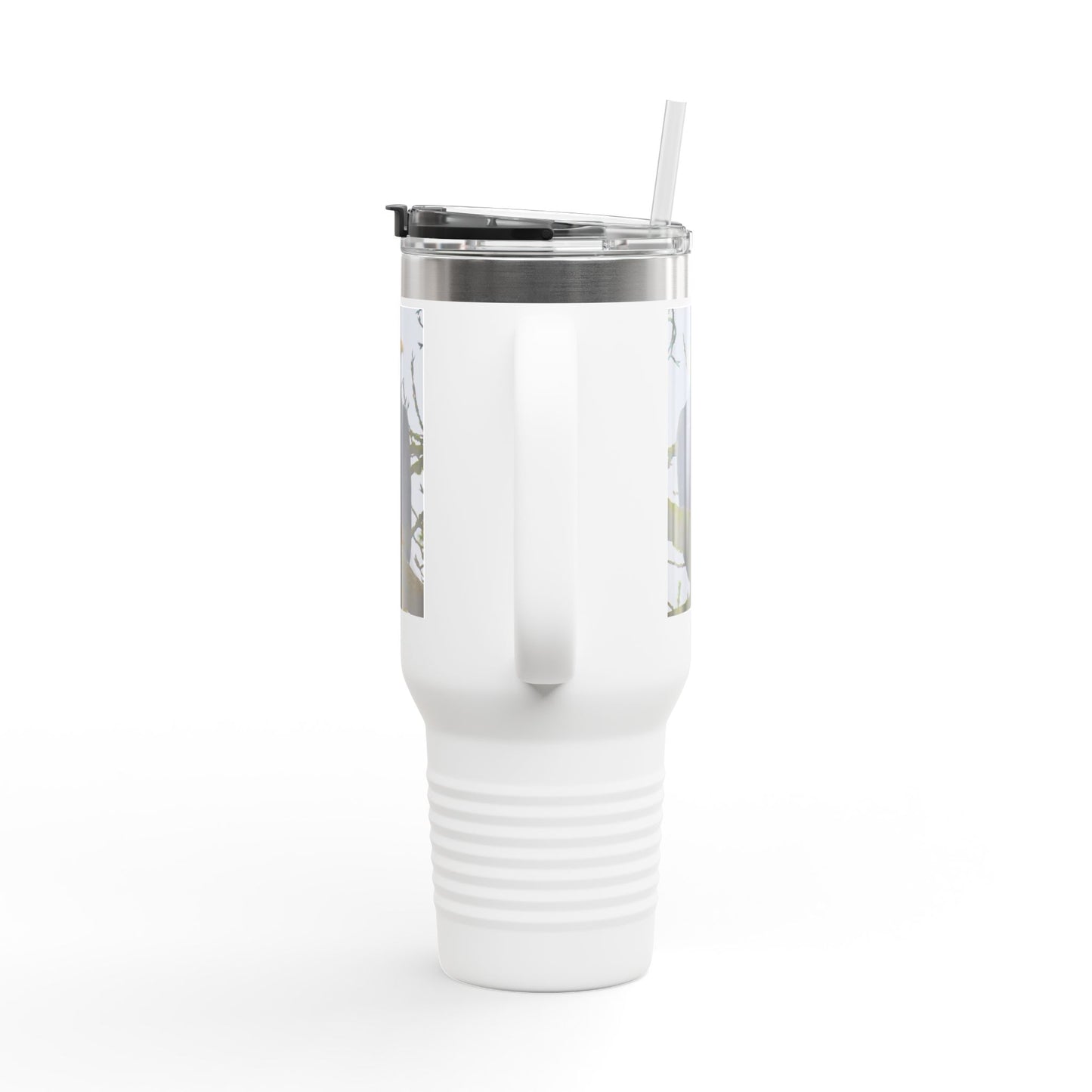 40oz Insulated Travel Mug with Bald Eagle Photo — Outdoor, Patriotic Wildlife Tumbler