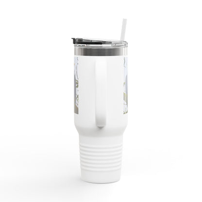 40oz Insulated Travel Mug with Bald Eagle Photo — Outdoor, Patriotic Wildlife Tumbler