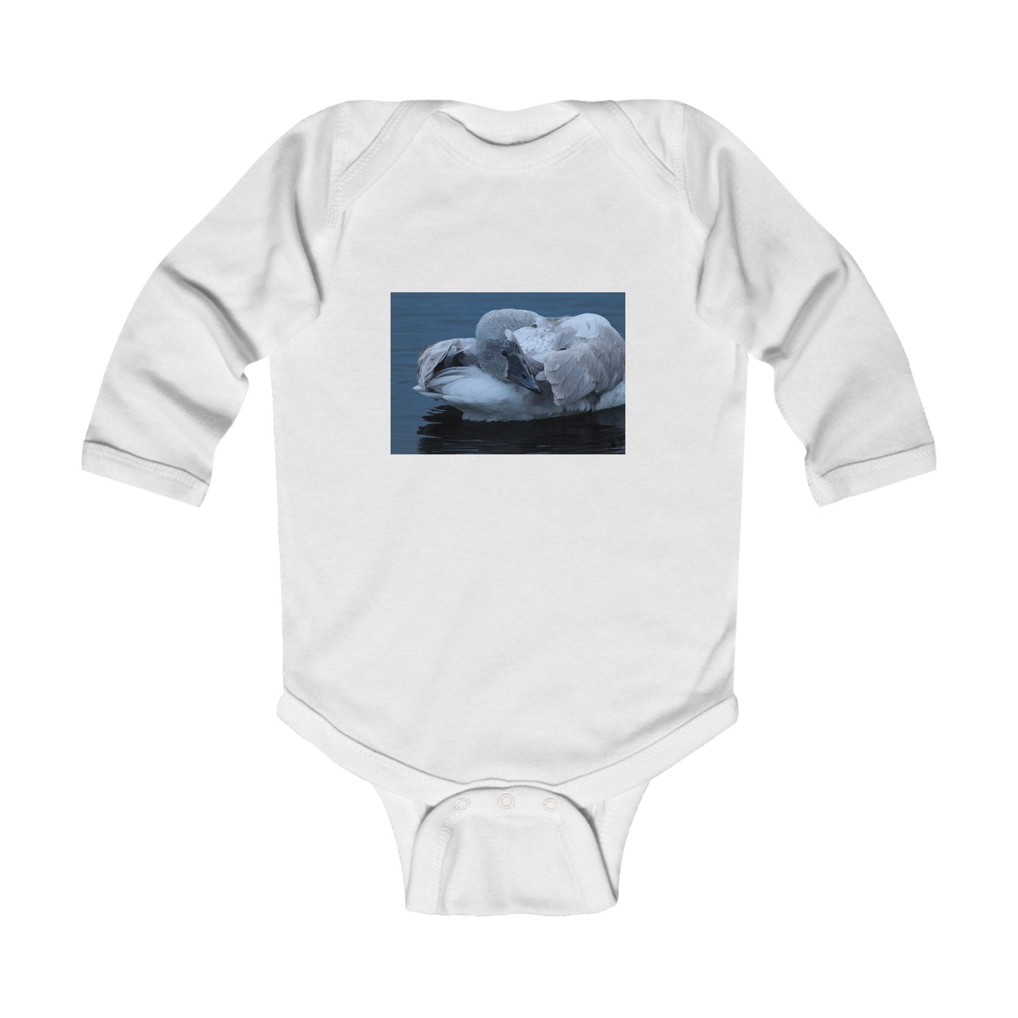 Swan Photo Infant Bodysuit - Cozy Long-Sleeve Baby One-Piece