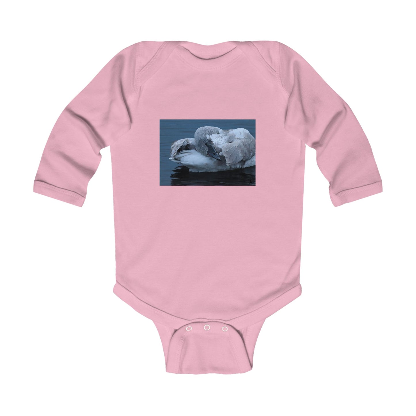 Swan Photo Infant Bodysuit - Cozy Long-Sleeve Baby One-Piece