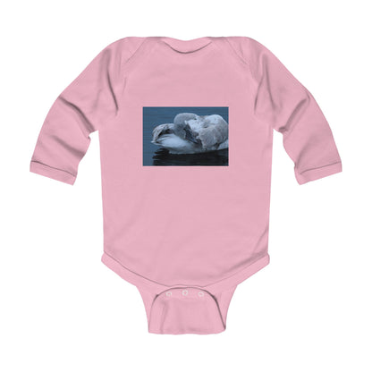 Swan Photo Infant Bodysuit - Cozy Long-Sleeve Baby One-Piece