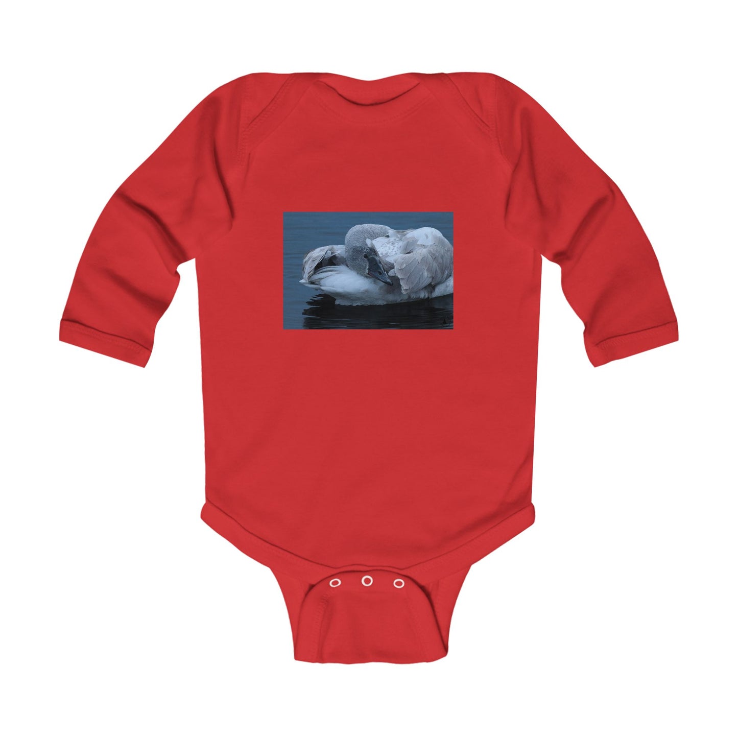 Swan Photo Infant Bodysuit - Cozy Long-Sleeve Baby One-Piece