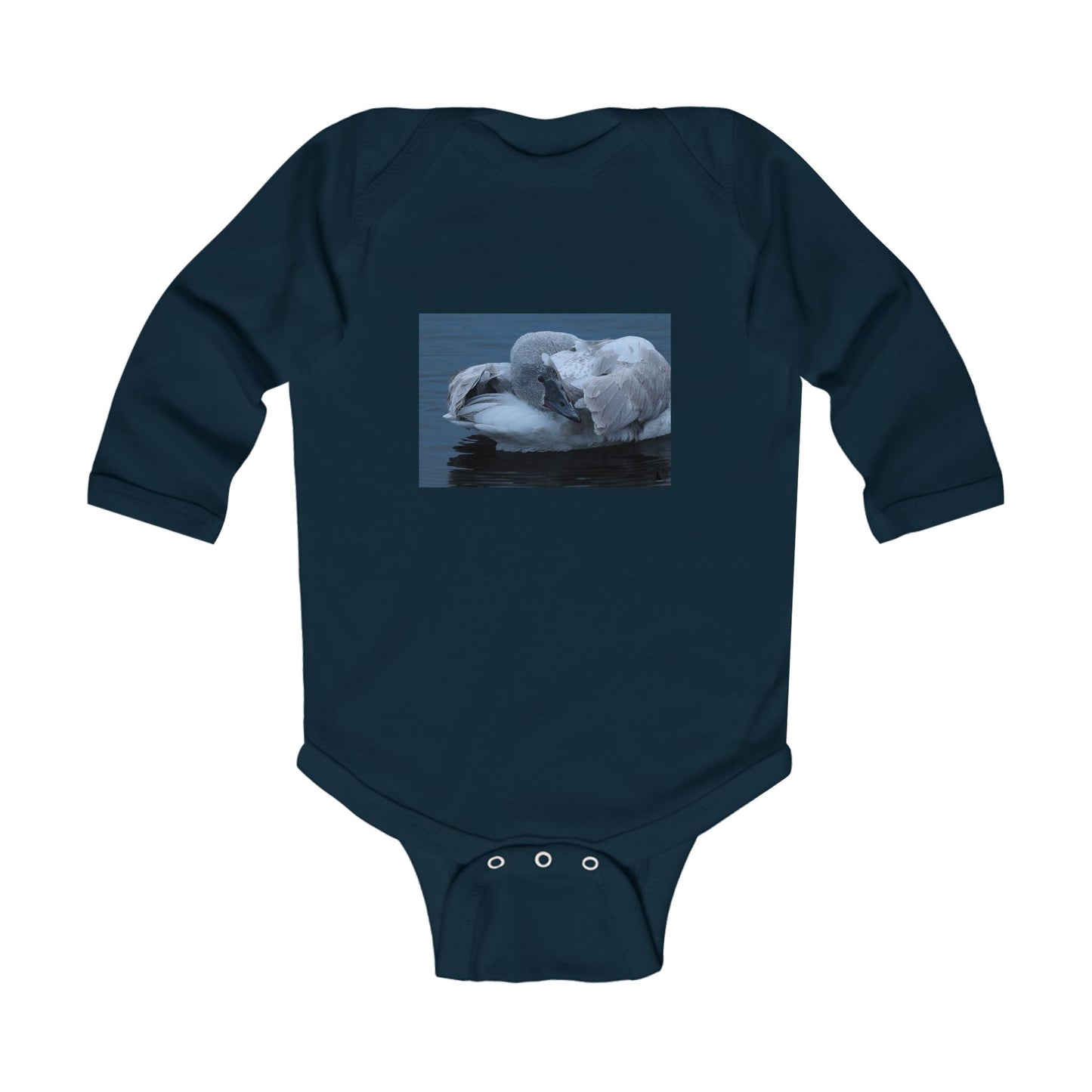 Swan Photo Infant Bodysuit - Cozy Long-Sleeve Baby One-Piece