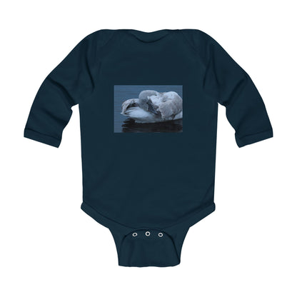 Swan Photo Infant Bodysuit - Cozy Long-Sleeve Baby One-Piece