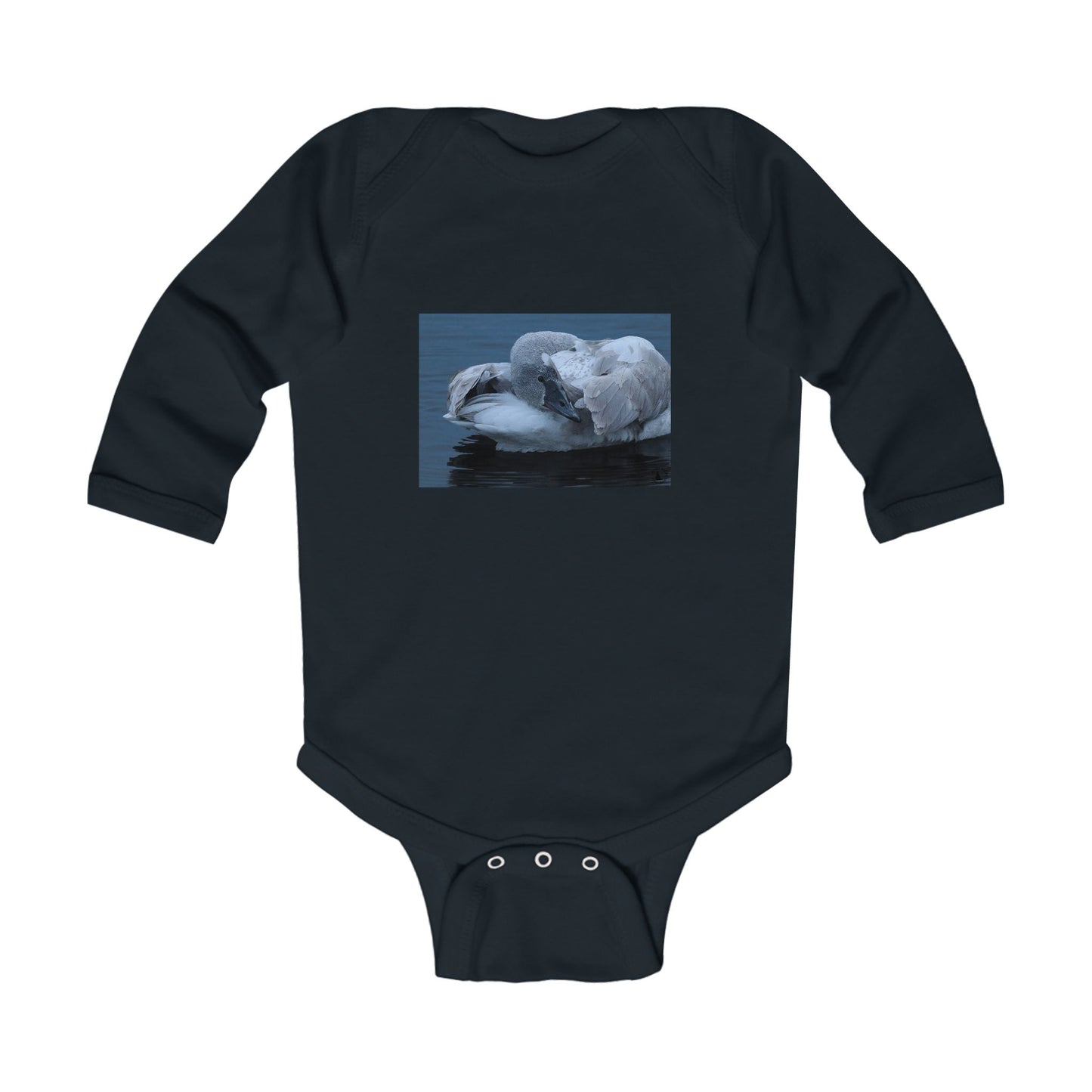 Swan Photo Infant Bodysuit - Cozy Long-Sleeve Baby One-Piece