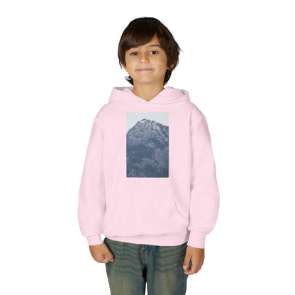 Mountain Peak Youth Hoodie — Winter Snow Scenic Graphic Sweatshirt