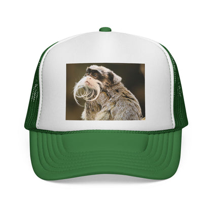 Emperor Tamarin Trucker Hat – Cute Monkey Photo Cap for Animal Lovers