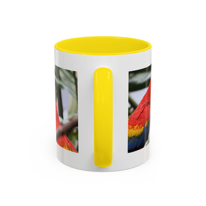 Scarlet Macaw Coffee Mug — Tropical Parrot Accent Mug (11/15oz)