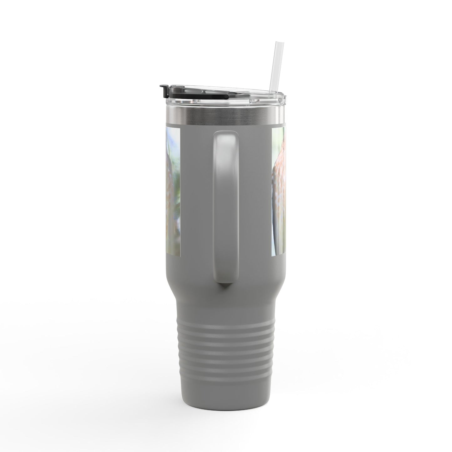 40oz Insulated Travel Mug — Photoreal Hawk Nature Tumbler
