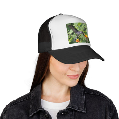 Hummingbird Photo Trucker Cap — Nature Wildlife Mesh Hat