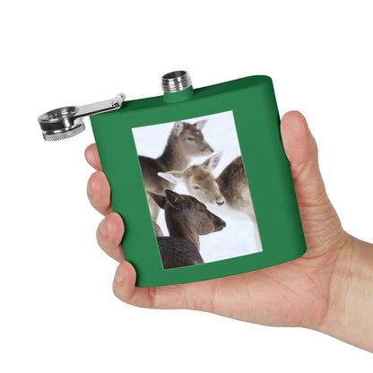 Deer Portrait 6oz Stainless Steel Flask