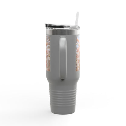 40oz Insulated Travel Mug with Frosted Branch Photo – Large Stainless Steel Tumbler