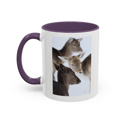 Deer Herd Accent Coffee Mug — Wildlife Photo Ceramic Mug (11/15oz)