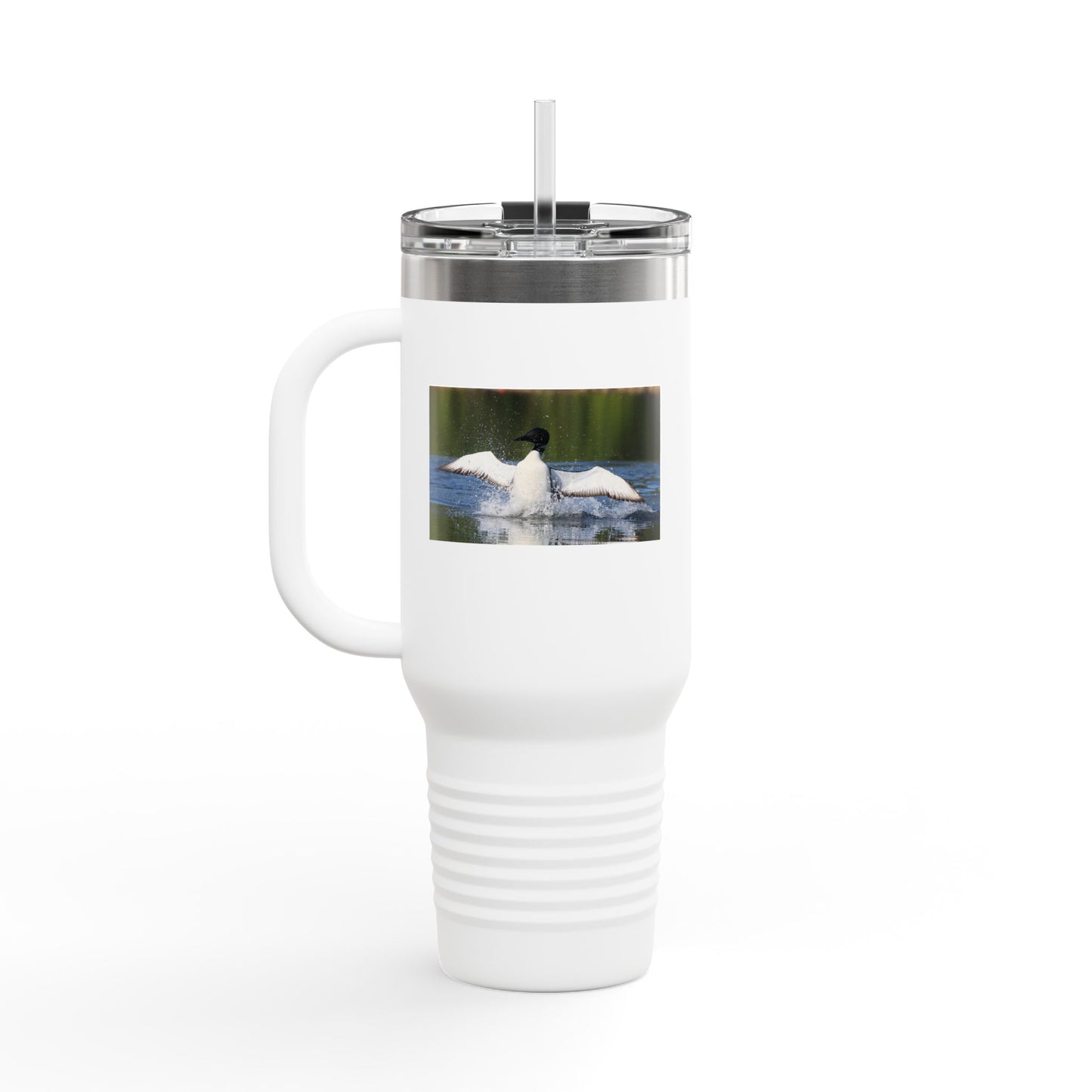 40oz Insulated Travel Mug - Black Guillemot Wildlife Photo