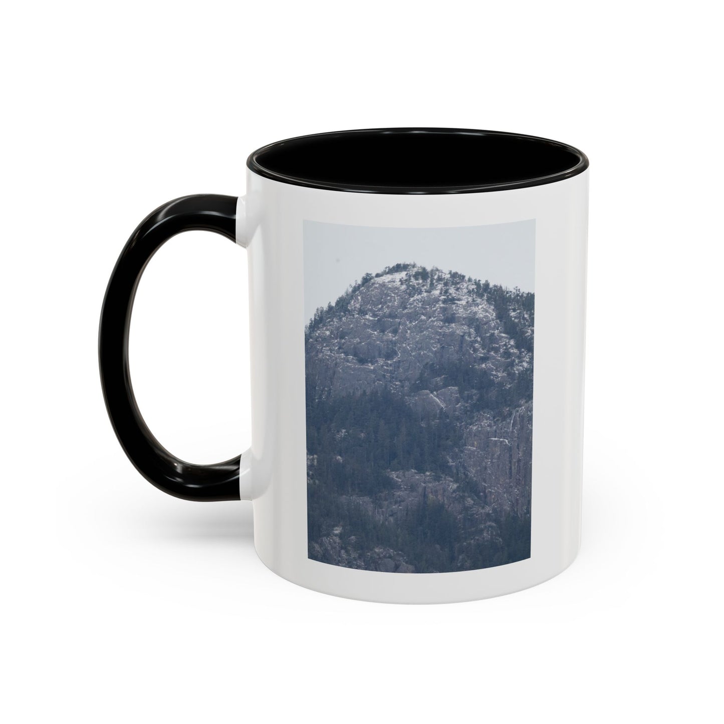 Mountain Peak Accent Coffee Mug – Snowy Forest Photo 11oz/15oz