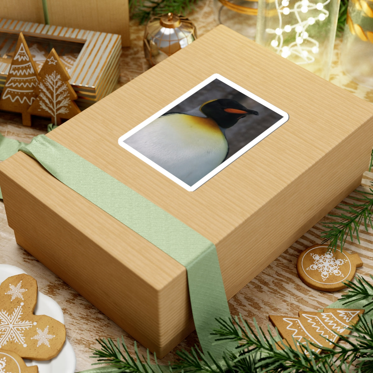 King Penguin Photo Kiss-Cut Sticker — Cute Wildlife Laptop Decal