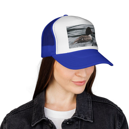 Duck Photo Trucker Hat — Rustic Wildlife Cap for Hunters & Nature Lovers