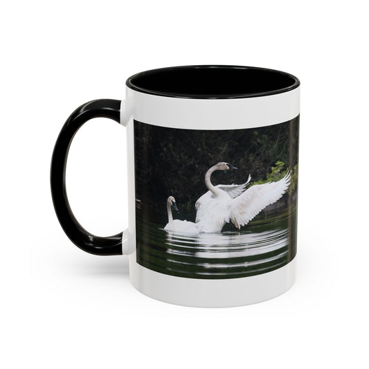 Swan Lake Accent Coffee Mug – Elegant White Swan Photography (11/15 oz)