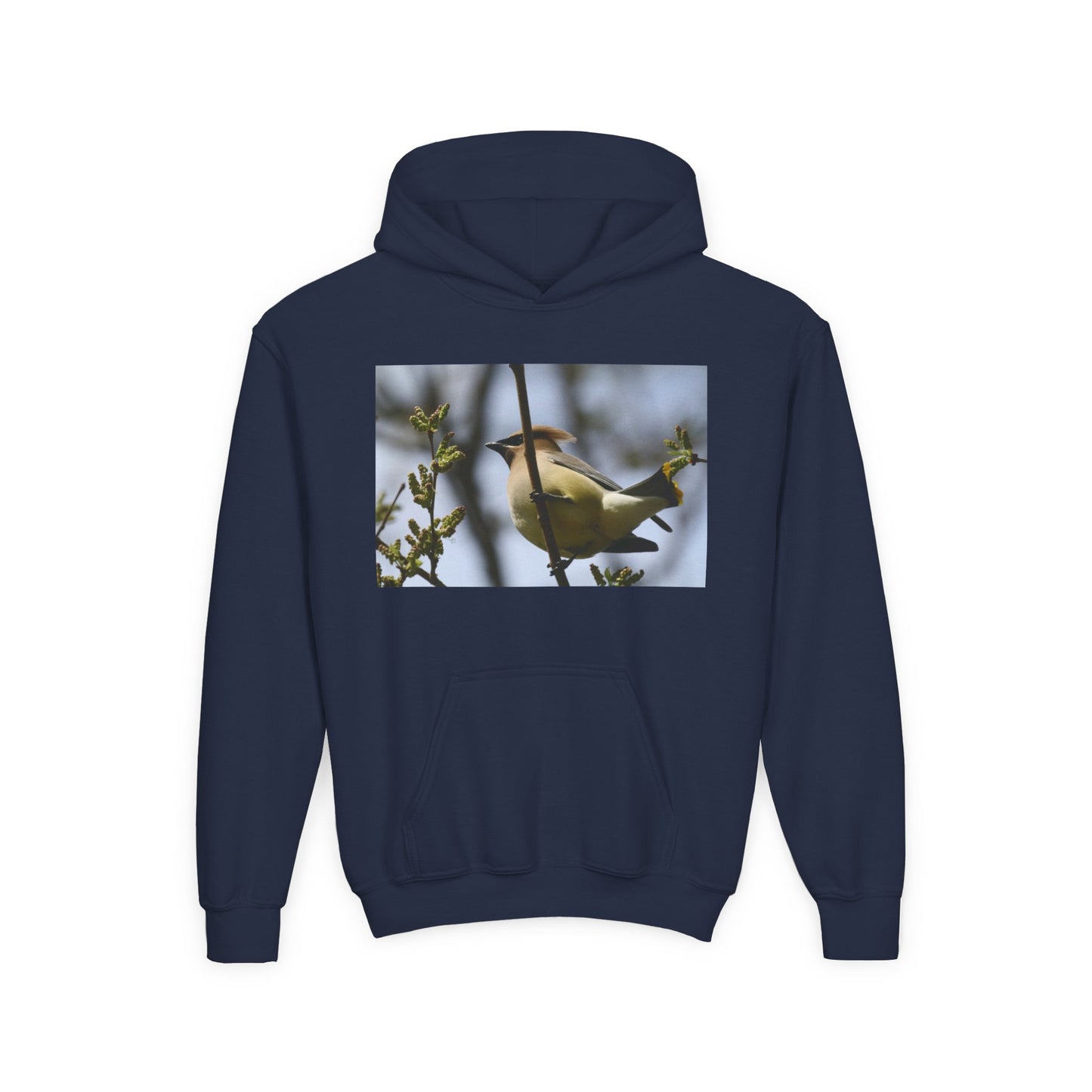 Cedar Waxwing Bird Hoodie | Youth Hooded Sweatshirt