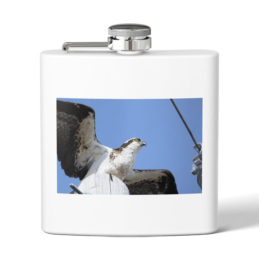 Osprey Wings 6oz Stainless Steel Flask — Coastal Birdwatcher Gift