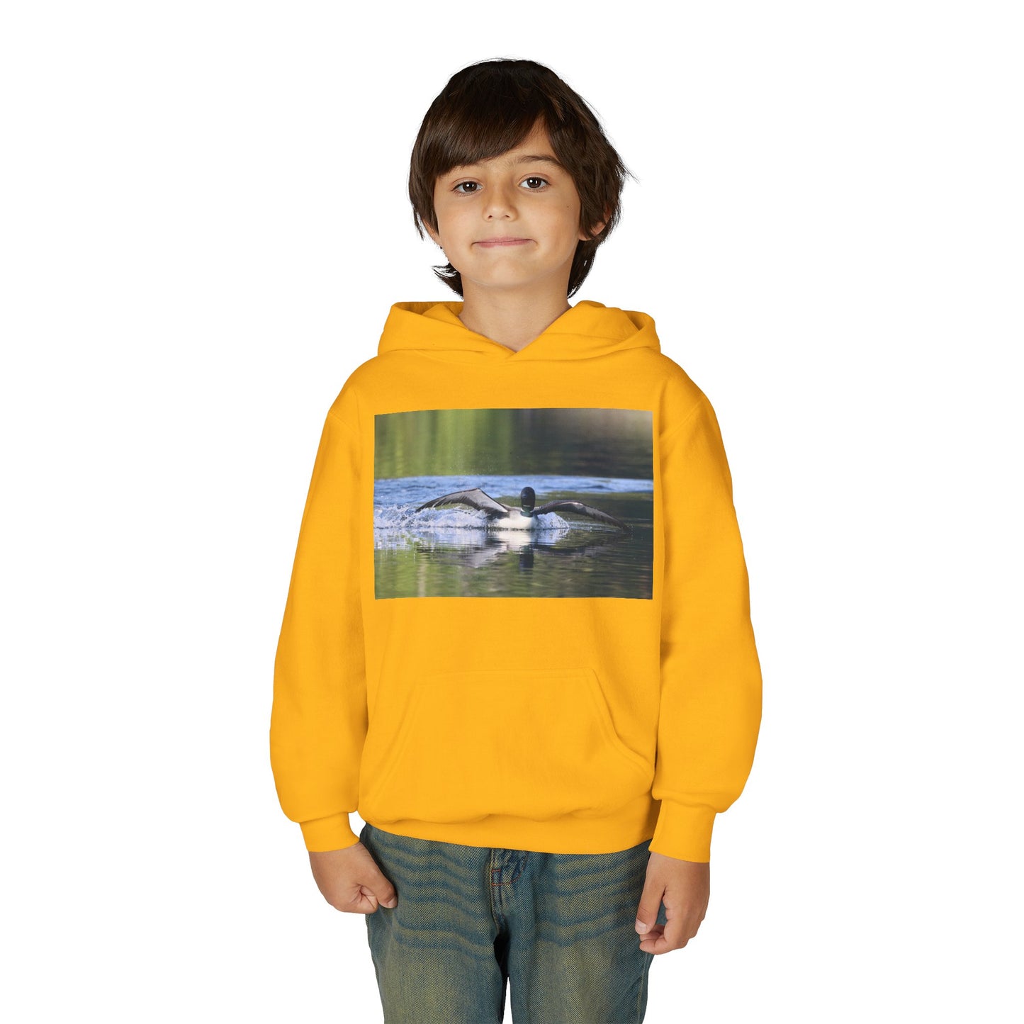 Youth Hoodie with Swimming Otter Photo – Cute Wildlife Kids Sweatshirt