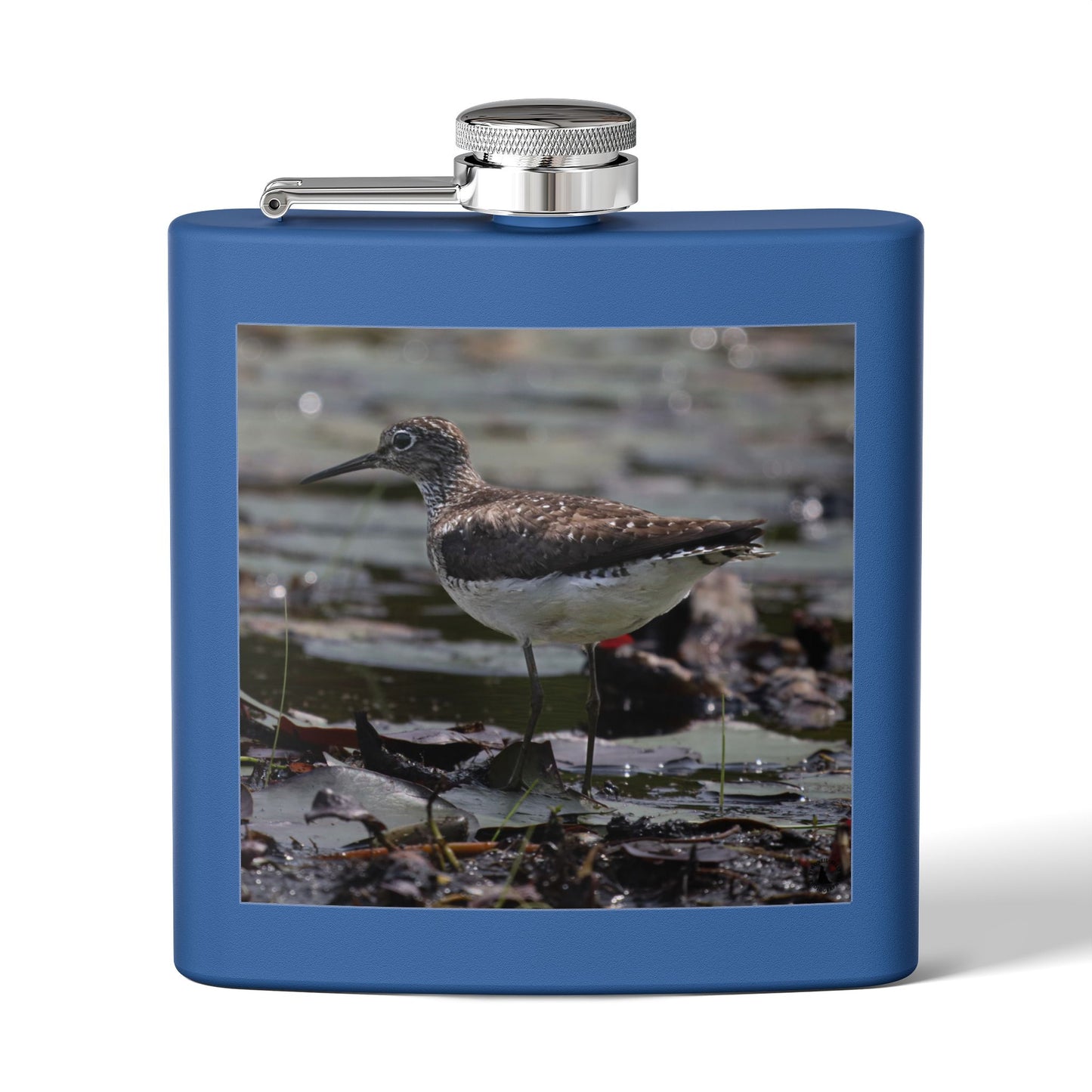 6oz Stainless Steel Flask – Sandpiper Wildlife Photo Hip Flask for Birdwatchers
