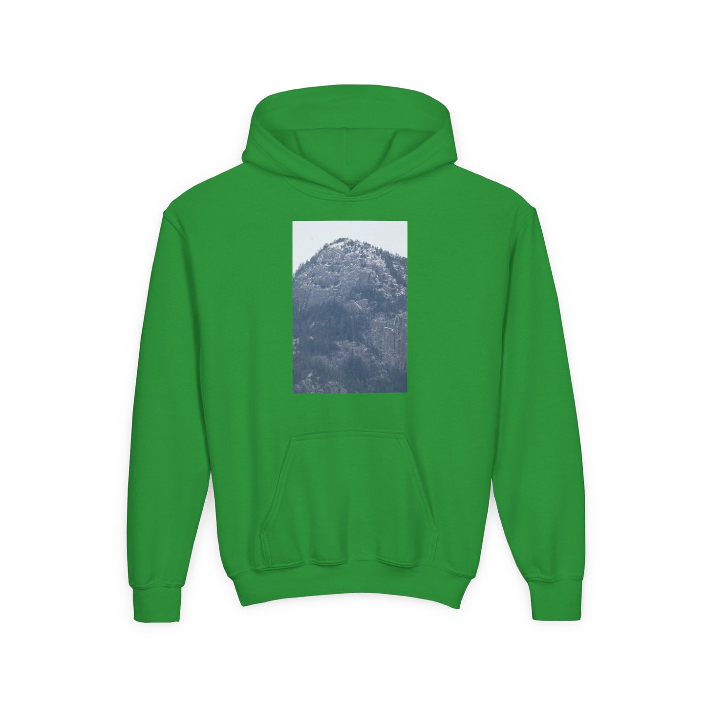 Mountain Peak Youth Hoodie — Winter Snow Scenic Graphic Sweatshirt