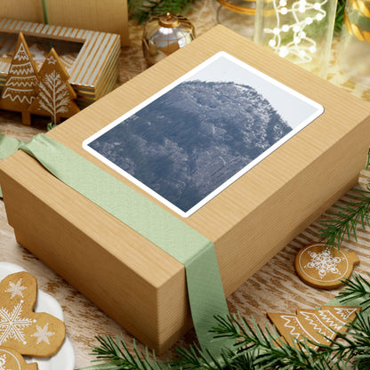Snowy Mountain Photo Kiss-Cut Sticker — Winter Landscape Laptop Decal