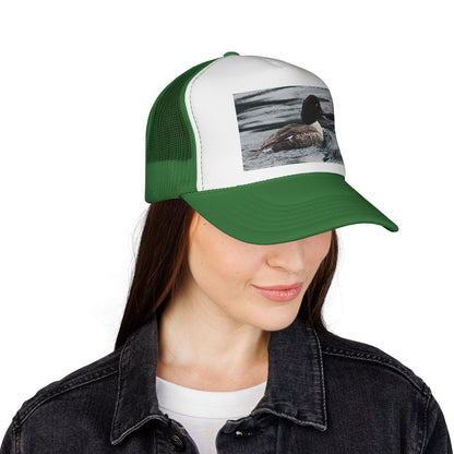 Duck Photo Trucker Hat — Rustic Wildlife Cap for Hunters & Nature Lovers