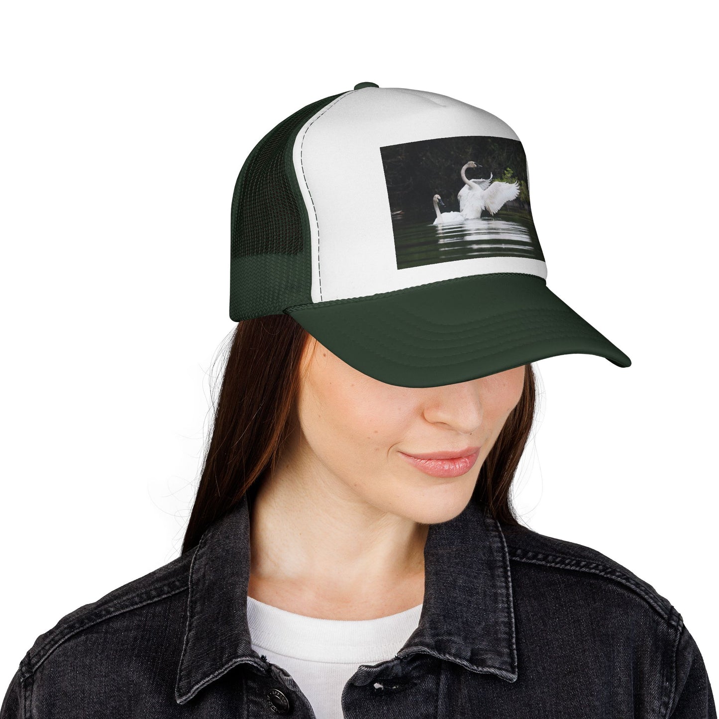 Swan Photo Trucker Cap — Wildlife Nature Hat