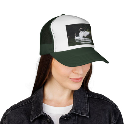 Swan Photo Trucker Cap — Wildlife Nature Hat