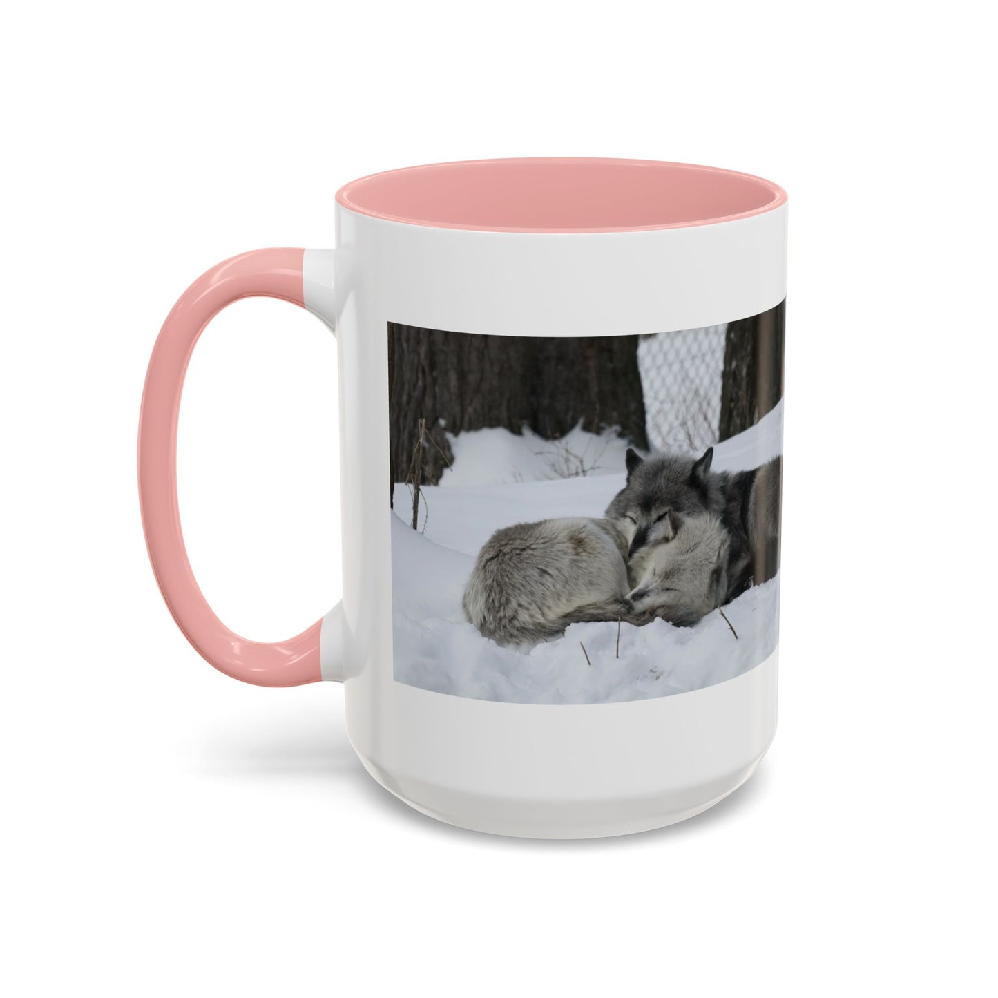 Wolf Pair Accent Coffee Mug – Winter Wildlife Photo Mug (11/15 oz)