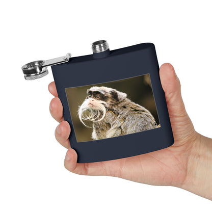 Emperor Tamarin Photo Flask — 6oz Stainless Steel Pocket Hip Flask