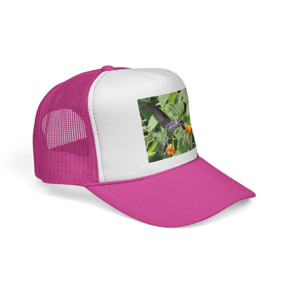 Hummingbird Photo Trucker Cap — Nature Wildlife Mesh Hat