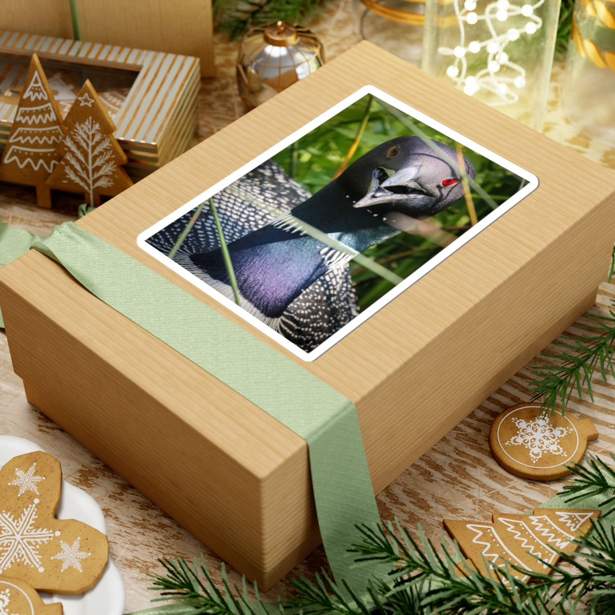 Common Loon Sticker — Realistic Bird Photo Vinyl Kiss-Cut Sticker