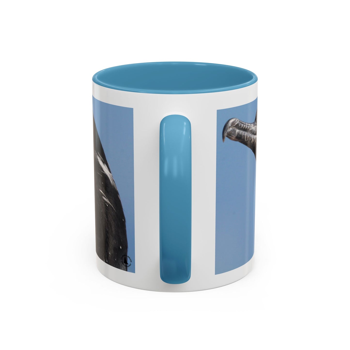 Cormorant Accent Coffee Mug — Blue Bird Portrait Ceramic Tea Cup (11/15oz)