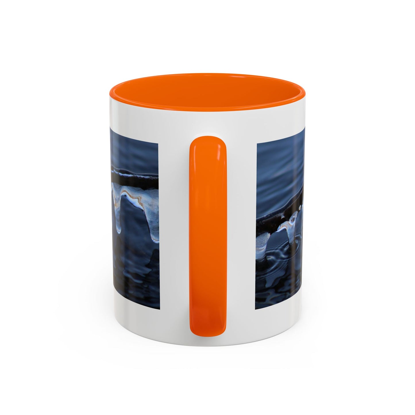 Blue Icicle Wave Accent Coffee Mug — Winter Water Photography 11/15oz