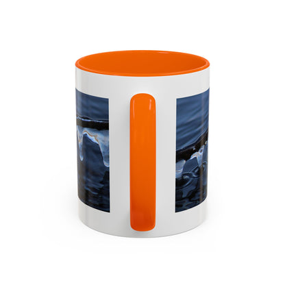 Blue Icicle Wave Accent Coffee Mug — Winter Water Photography 11/15oz