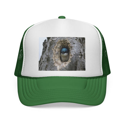 Bluebird Nest Trucker Cap – Cute Bird in Tree Hole Photo Hat
