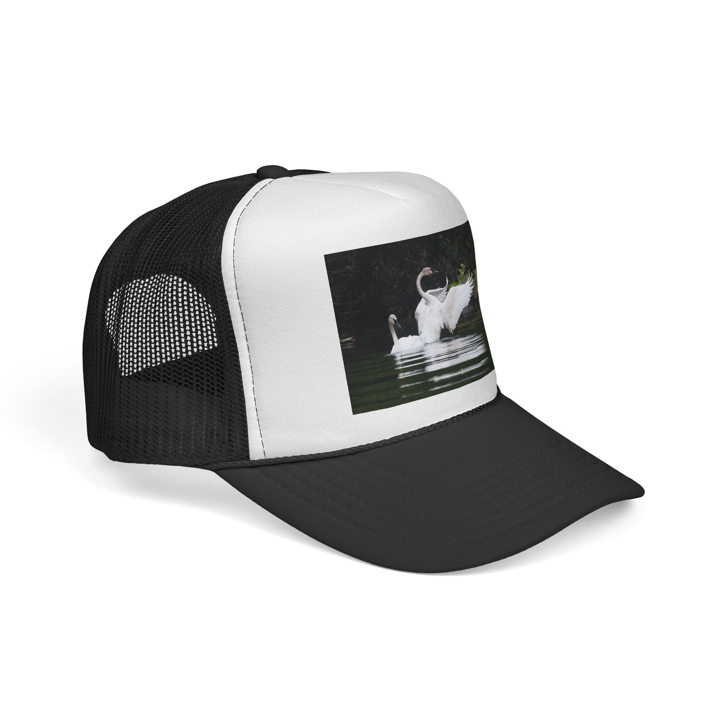 Swan Photo Trucker Cap — Wildlife Nature Hat